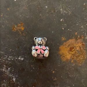 Teddy Bear w/ pink bow for Pandora type bracelet